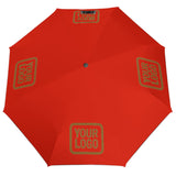 Custom Orange Red Khaki Automatic Umbrella