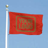 Custom Orange Red Khaki Flag