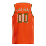 Custom Orange Red & Khaki Colors Design Sports Basketball Jersey