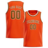 Custom Orange Red & Khaki Colors Design Sports Basketball Jersey