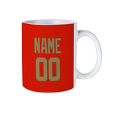 Custom Orange Red Light Khaki Mug