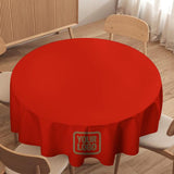 Custom Orange Red Light Khaki Round Table Cloth