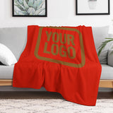 Custom Orange Red Khaki Blanket