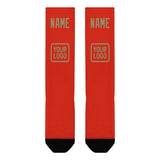 Custom Orange Red Light Khaki Knee-High Sock