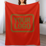 Custom Orange Red Khaki Blanket