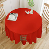 Custom Orange Red Light Khaki Round Table Cloth