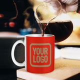 Custom Orange Red Light Khaki Mug