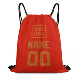 Custom Orange Red Orange Drawstring Bag