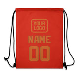 Custom Orange Red Orange Drawstring Bag