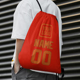 Custom Orange Red Orange Drawstring Bag