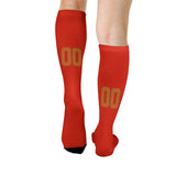 Custom Orange Red Orange Knee-High Sock