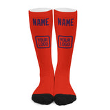 Custom Orange Red Purple Knee-High Sock