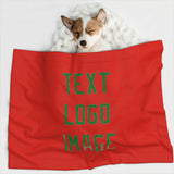 Custom Orange Red Emerald Green Pet Blanket