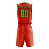 Custom Orange Red Emerald Green Basketball Set