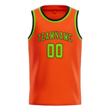 Custom Orange Red & Emerald Green Colors Design Sports Basketball Jersey