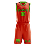 Custom Orange Red Emerald Green Basketball Set