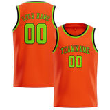 Custom Orange Red & Emerald Green Colors Design Sports Basketball Jersey