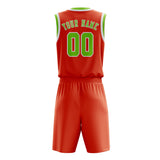 Custom Orange Red Emerald Green Basketball Set