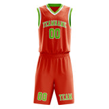 Custom Orange Red Emerald Green Basketball Set