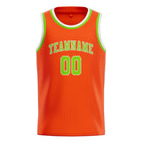 Custom Orange Red & Emerald Green Colors Design Sports Basketball Jersey