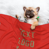 Custom Orange Red Light Khaki Pet Blanket