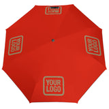 Custom Orange Red Light Khaki Automatic Umbrella
