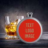Custom Orange Red Light Khaki Hip Flask