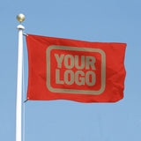 Custom Orange Red Light Khaki Flag