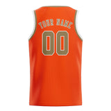 Custom Orange Red & Light Khaki Colors Design Sports Basketball Jersey