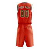 Custom Orange Red Light Khaki Basketball Set