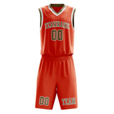 Custom Orange Red Light Khaki Basketball Set