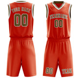 Custom Orange Red Light Khaki Basketball Set