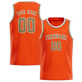 Custom Orange Red & Light Khaki Colors Design Sports Basketball Jersey