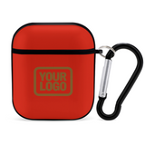 Custom Orange Red Khaki AirPods Case