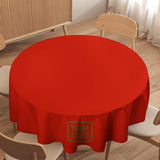 Custom Orange Red Khaki Round Table Cloth