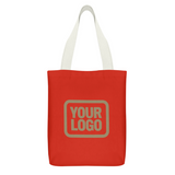 Custom Orange Red Khaki Canvas Tote Bag