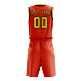 Custom Orange Red Light Yellow Basketball Set