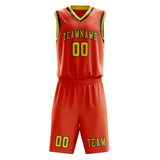 Custom Orange Red Light Yellow Basketball Set