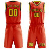 Custom Orange Red Light Yellow Basketball Set