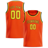 Custom Orange Red & Light Yellow Colors Design Sports Basketball Jersey