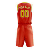 Custom Orange Red Light Yellow Basketball Set