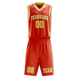 Custom Orange Red Light Yellow Basketball Set