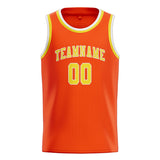 Custom Orange Red & Light Yellow Colors Design Sports Basketball Jersey
