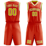 Custom Orange Red Light Yellow Basketball Set