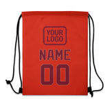 Custom Orange Red Crimson Red Drawstring Bag