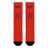 Custom Orange Red Crimson Red Knee-High Sock