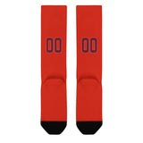Custom Orange Red Crimson Red Knee-High Sock