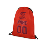 Custom Orange Red Crimson Red Drawstring Bag