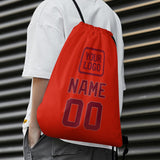 Custom Orange Red Crimson Red Drawstring Bag