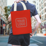 Custom Orange Red Crimson Red Canvas Tote Bag